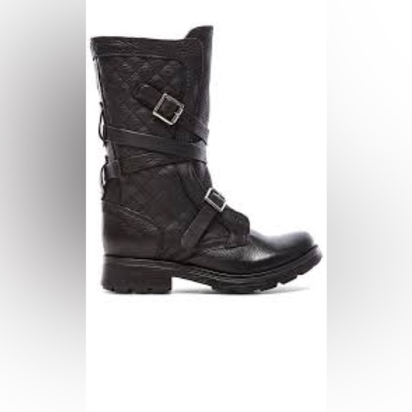 Steve Madden quilted Bounti Combat Leather Boot | 9 - Picture 1 of 11